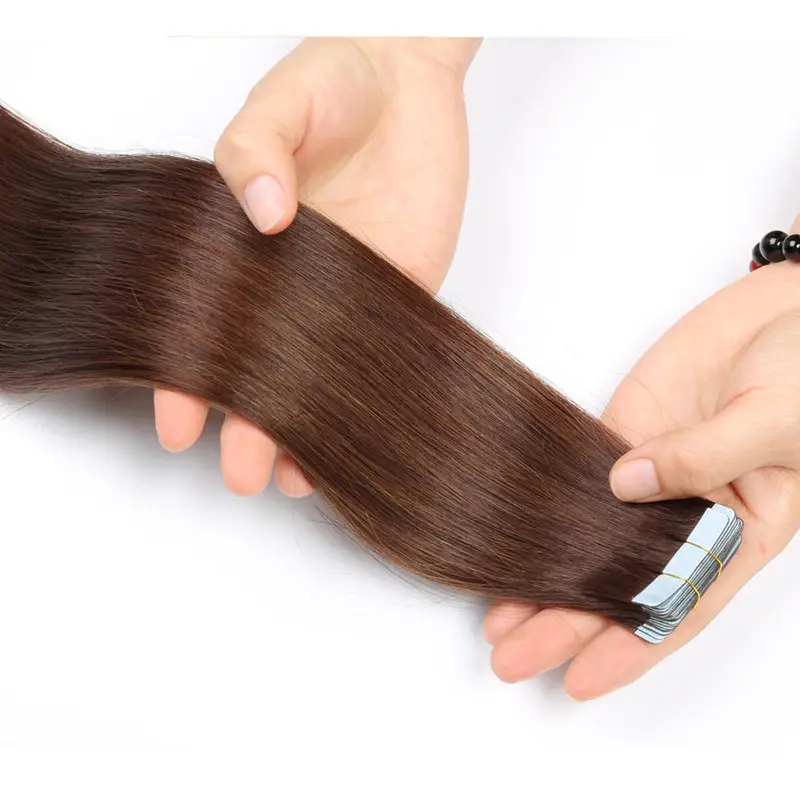 Factory Price Tape in Hair Extensions #2 Dark Brown 100% Indian Remy Human Hair Extensions Silky Straight For Fashion Women