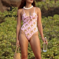 Bikinifabrikant Borst Holle Print Zwemkleding Op Maat Dames Eendelig Gerecycled Nylon Zwempak