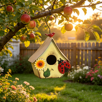 Nouvelle Niche à Oiseaux Décorative en Métal Étanche Populaire, Artisanat en Fer pour Jardin Extérieur et Cour Arrière
