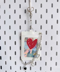 Porte-clés K-<span class=keywords><strong>pop</strong></span> personnalisés en cuir PU, accessoires de sac, mini album photo, breloques de sac à main, porte-cartes photo K-<span class=keywords><strong>pop</strong></span> - Product Image 1