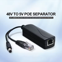 10/100Mbps PoE Ayırıcı 48V - 5V 2.4A, İzole IEEE 802.3af/at Aktif Dönüştürücü, IP Kamera/Raspberry Pi için 12W Güç Adaptörü