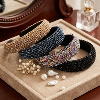 Serre-tête épais rembourré en cristal avec strass, bandeau Baroque pour femmes, accessoires de cheveux, vente en gros