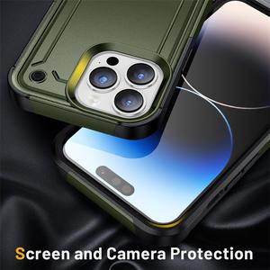 Nuova Custodia per Cellulare PC TPU 2 in 1 Spessa e Resistente agli Urti <span class=keywords><strong>Verde</strong></span> per <span class=keywords><strong>iPhone</strong></span> 14 <span class=keywords><strong>13</strong></span> <span class=keywords><strong>Pro</strong></span> <span class=keywords><strong>Max</strong></span> - Product Image 3