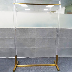 Espositore per Abbigliamento da Terra in Acrilico Dorato, <span class=keywords><strong>Appendiabiti</strong></span> Trasparente in Plexiglass, Supporto per Vestiti in Perspex - Product Image 2