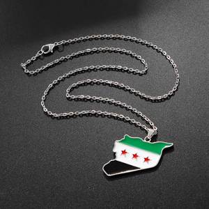 Venta al por mayor de fábrica: Collar con bandera de Siria, llavero de metal esmaltado con mapa de Siria, colgante de metal, colgante conmemorativo, artesanía personalizada. - Product Image 5