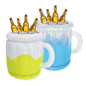 Joyee PVC Inflatable Ice Buckets <strong>Beverage</strong> Tubs for Fruit Drink Wine <strong>Pool</strong> Floating Cup <strong>Holder</strong> for Water Park Beach Party - Product Image 4