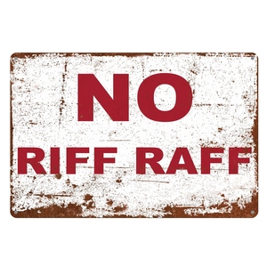 No Riff Raff, venta al por mayor, divertidos carteles de chapa de Metal, Riff Raff, cerveza de advertencia, cartel vintage, decoración de pub y Bar en casa - Product Image 2