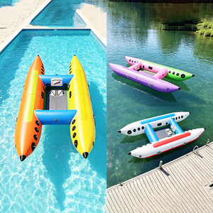 Bateau banane gonflable pliable en PVC de 12 pieds, robuste et personnalisé, type Thundercat, catamaran 4 places pour sports nautiques en eaux vives - Product Image 6