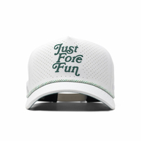 Casquette de camionneur perforée découpée au laser avec logo personnalisé, casquette de golf à cordon, casquette de camionneur imperméable avec patch en caoutchouc PVC