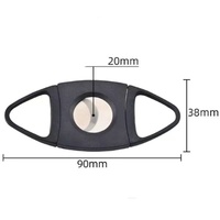 Coupe-cigares double lame en acier inoxydable noir personnalisé avec logo, durable, moderne et portable, pour tabac en V