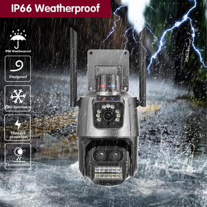 كاميرا 12 ميجابكسل IP ثلاثية العدسات حماية أمنية كاميرات مراقبة واي فاي 10X تكبير PTZ لاسلكي ctv أحمر أزرق إنذار يوسي V380pro - Product Image 5