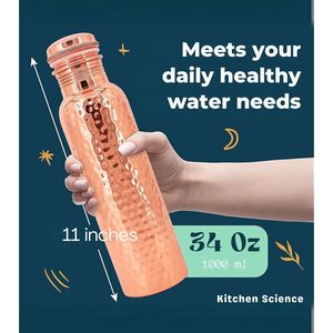 Premium Quality Pure Copper <b>Water</b> <b>Bottle</b> Leak-Proof Design & Eco Friendly for Hydration Ayurvedic Health Benefits for <b>Daily</b> Use - Product Image 5