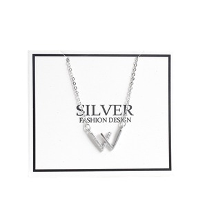 W Letter Necklace Stainless Steel Rose Gold Platinum Clavicle Chain Jewelry Simple Elegant Korean Style Gift Pendant - Product Image 2