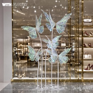 Khổng lồ lụa Màn hình gạc, óng ánh lụa bắt chước bướm trang trí đồ trang trí, quy mô lớn đám cưới cực-đứng hoa - Product Image 1