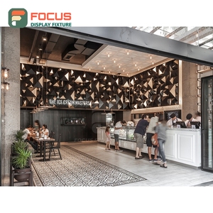 Étagère de présentation personnalisée pour produits de café, finition bois stratifié, zone d'exposition d'accessoires, présentoir de marchandises pour café - Product Image 1