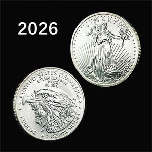 Medalla Conmemorativa de la Estatua de la Libertad Americana Wowei 2026, Moneda Redonda Chapada en Oro con Diseño de Cabeza de Águila, Impresa en Letterpress - Product Image 2