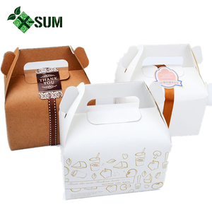 Bio-degradable Custom Paper Sleeve For Cake Box Paperboard Pastry Small Baking Cake Box