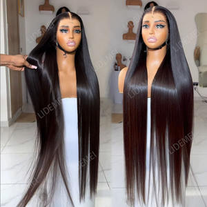 Оптовая продажа, выровненные кутикулы, необработанные вьетнамские волосы HD Швейцарский парик на сетке, бесклеевые парики из натуральных волос, парики на фронтальной сетке для черных женщин - Product Image 1