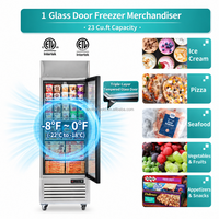 Vitrine Réfrigérée Commerciale pour Crèmes Glacées, Porte Vitrée, Modèle Vertical, pour Aliments Surgelés, Pizzas, Fruits de Mer, 1, 2, 3 ou 4 Portes
