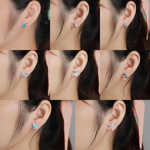 أقراط العقيق من الفضة الإسترلينية والمجوهرات من xyopp في تصميم مستوحى من البحرية للبيع بالجملة - Product Image 2