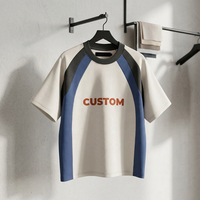 T-shirt homme à manches courtes, col baseball, color block, imprimé personnalisé, style streetwear décontracté
