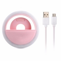 Mini Aro de Luz LED Redondo para Selfies, Transmisión en Vivo, Belleza, con Batería, Luz de Relleno para Cámara, Flash