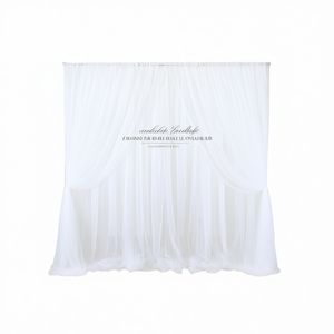 Rideau de fond en tulle blanc 10ft x 5ft, élégant voile de fond en mousseline pour photos de mariage, anniversaire, fête prénuptiale - Product Image 1