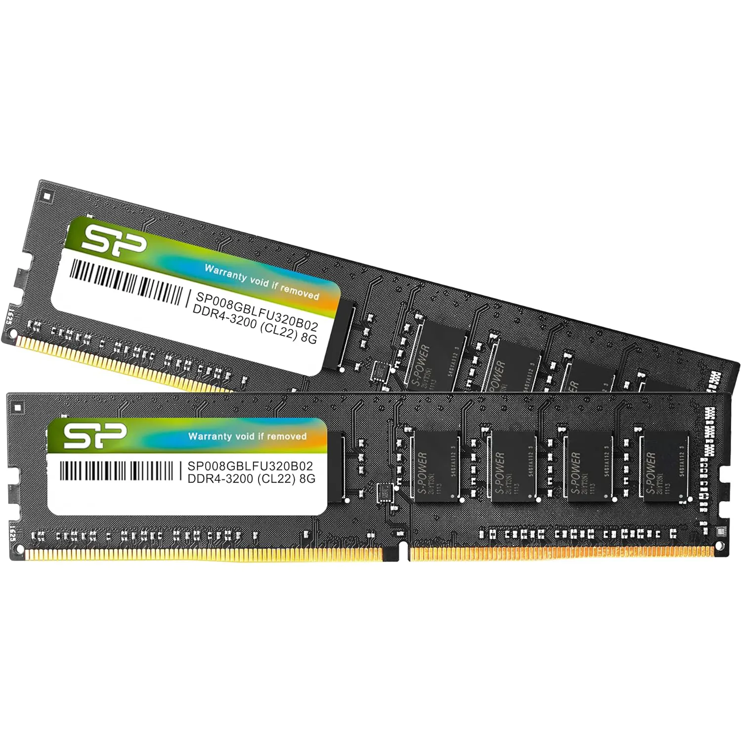 실리콘 파워 DDR4 16GB 키트 (2x8GB) 3200MHz (PC4-25600) CL22 UDIMM 288 핀 데스크탑 컴퓨터 메모리 SP016GBLFU320B22