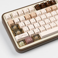 Keycaps Cherry Profile Coffee Kitten PBT Sublimation + PC Transparent Silk Printed compatibles Leopold Daydream Little Mi