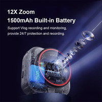 Mini caméra 4G LS VISION avec batterie 1500 mAh, objectif ultra grand angle 135°, prise en charge de la carte mémoire, étanche IP66 pour le vlogging en extérieur