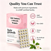Complément alimentaire pour la croissance des cheveux pour femmes, 60/180 comprimés, biotine, collagène pour des cheveux plus épais, renforcement, repousse rapide, formule vitaminée