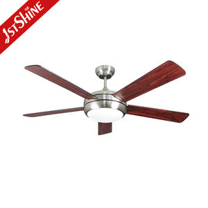 Ventilador de techo con control remoto, motor de refrigeración por aire de 52 pulgadas, 5 hojas de madera contrachapada, iluminación industrial, fábrica de ventiladores de techo, 1stshine - Product Image 1