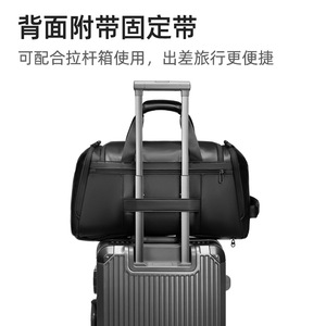 Men's Travel Bag 36-55L Large Capacity Multi Functional <b>Backpack</b> For Business Trip Leisure Solid Color Oxford Cloth <b>Black</b> - Product Image 4