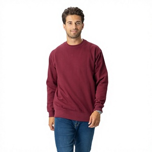 Sweat-shirt à col rond pour homme, coupe classique, couleur unie, manches longues, tricot en coton, pull décontracté, vêtements d'automne - Product Image 1
