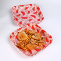 Papiers de cuisson jetables carrés à motif pastèque pour friteuse à air, résistants à l'huile, en papier sulfurisé, accessoires pour friteuse à air de cuisine