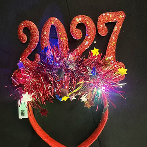 Diadema Luminosa Navideña 2027, Aro de Plástico para el Cabello, Decoración para Fiestas de Año Nuevo, Eventos de Cuenta Regresiva - Product Image 3
