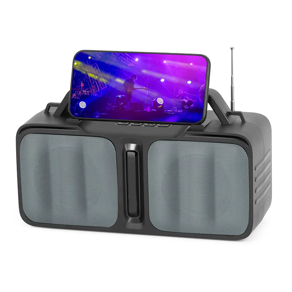 HS-2622 Wholesale custom solar powered portable party speaker mobile holder wireless outdoor speaker with LED torch