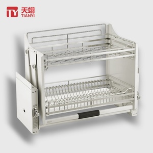 Cesta elevadora de acero inoxidable al por mayor para cocina, almacenamiento duradero que ahorra espacio para islas y carros de cocina modernos - Product Image 1
