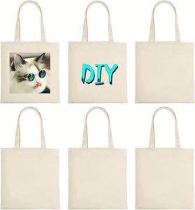 Sac fourre-tout professionnel en toile, vierge, pour cadeaux promotionnels d'affaires, forme personnalisée, motif personnalisé, sacs imprimés par transfert thermique - Product Image 1
