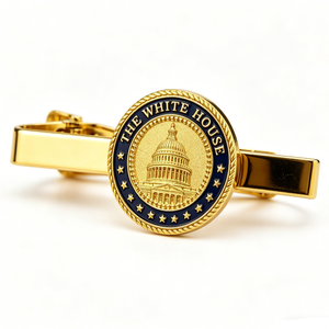 Pinza de Corbata Personalizada de Aleación Chapada en Oro con Esmalte Duro, Diseño de Monumento Americano, para Hombre, para Traje Formal, Negocios, Compromiso, Boda - Product Image 1