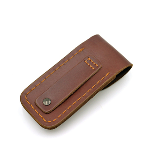 Zakmes Schede Draagbare Zakmes Lederen Holster Met Kliksluiting En Riemlus Accessoire Voor Buiten Kamperen Wandelen - Product Image 6