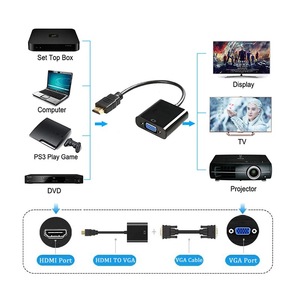 Adaptor HDTV 1080P ke VGA dengan Kabel Konverter Analog Digital Audio untuk PC Laptop TV Box Proyektor Displayer - Product Image 2