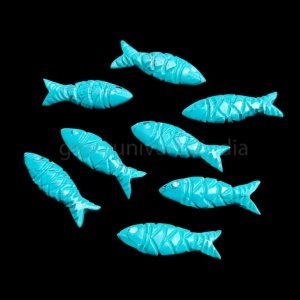 AAA <b>Blue</b> Turquoise Fish Shape 25mm Loose Hand Carved Gemstone Pendant <b>Crystal</b> Fish Charm Wholesale Price Bulk Jewelry Making - Product Image 1