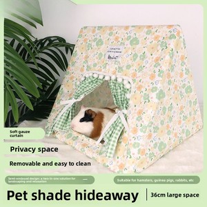 USMILEPET 环保可重复使用棉质床上用品，适合小动物-温暖柔软毛绒冬季圆形床 500 克，适合仓鼠、豚鼠 - Product Image 5