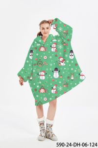Factory Plush Christmas Wearable 100% Polyester OEKO-TEX Certified Customizable Blanket <strong>Hoodies</strong> Women <strong>Men</strong> Oversized Thick Warm - Product Image 4