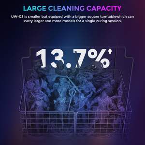 Creality- UW-03 Estação de Cura e Lavagem de Grande Porte 2 em 1 para Impressora 3D de Resina Gen 3.0, LUZES LED DE ALTA POTÊNCIA - Product Image 3