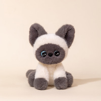 Boneka Kucing Lucu 20cm dengan Tiga Bunga, Isi Kapas PP, Hadiah Ulang Tahun, Hadiah Pasangan, Hadiah Liburan, Hadiah Mesin Cakar, Gantungan Penghibur Anak
