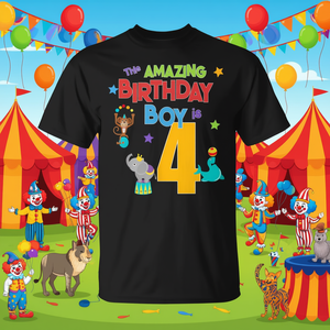 Camiseta de circo para niños de 4 años con diseño de niño increíble, ideal para fiestas de cumpleaños - Product Image 3