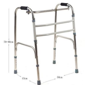 Aide à la marche en acier inoxydable 70-80cm x 50cm x 45cm pliable pour personnes âgées, équipement de réadaptation - Product Image 1