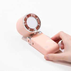 Portable Hand <b>Foldable</b> Rechargeable Mini Personal Fan With <b>Mirror</b> for Makeup Travel Office - Product Image 1